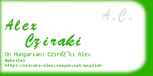 alex cziraki business card